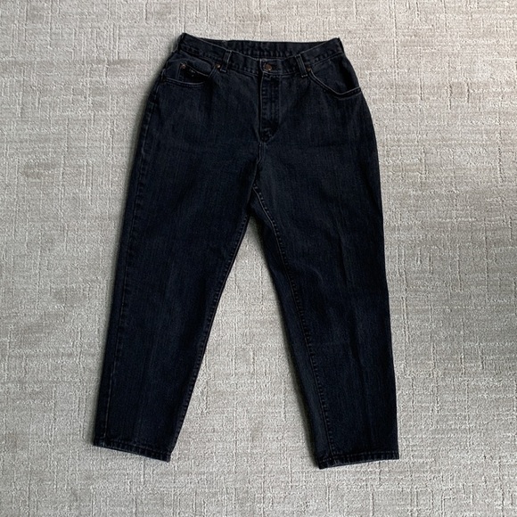 Vintage Lee Dark Gray High Waist Mom Jeans Size 14P Made in USA - Picture 3 of 10